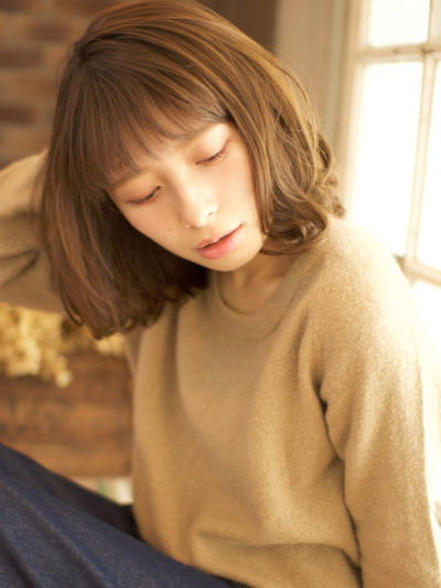 ゆるふわカールで軽やか春ヘアに☆愛されボブスタイル
