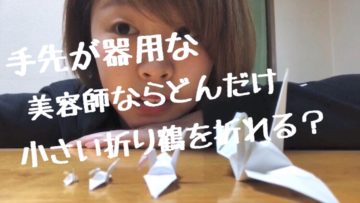 【YouTube始めました^_^】どれだけ小さい鶴を折れるのか